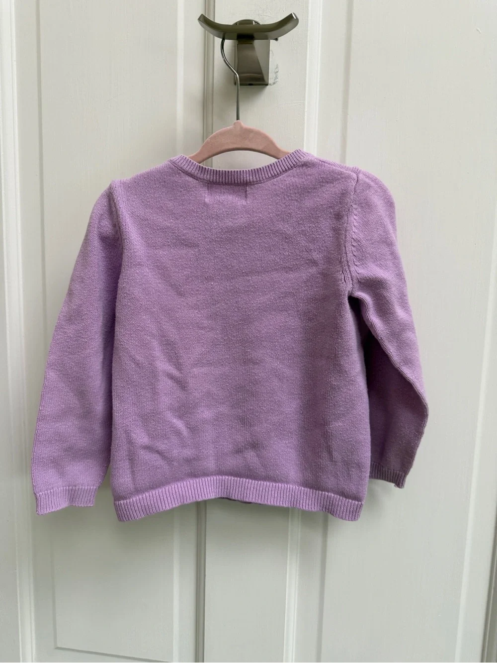 Old Navy Girls 3T Lavender Purple Crewneck Button Down Cardigan Sweater